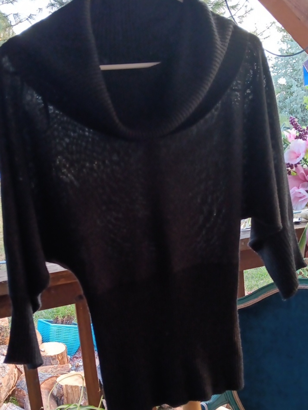 BCX Dark BROWN Cowl Neck Lightweight Sweater